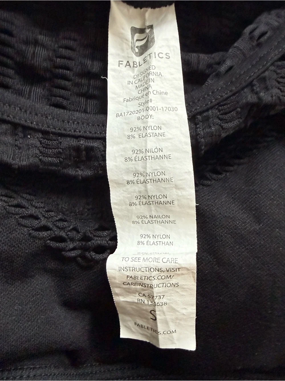 Fabletics Black Seamless Midi Bra